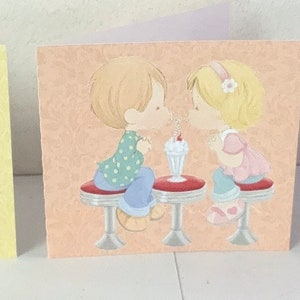 Precious Moments Life Cards  , Blank inside , Dog , Ballerina , Malt Shoppe , Bike ,  Milkshake , Friends