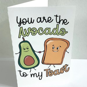 Carte de Saint-Valentin , Avocat , Toast , Pain , Foodie , Perfect Pair , amour , Partenaire