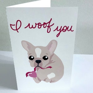 I woof You Valentine's Day Card , Heart , Love , Dog , Puppy , Kids , Adults , Gift , Cute