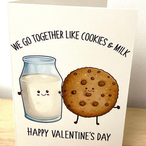 Carte de Saint-Valentin aux biscuits et au lait, Kawaii, Cœur d'amour, Sucré, Gâterie, Snack, Enfants, Adultes, Ami