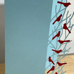 Cardinal Edge Card , Vacances , Bleu , Hiver , Froid , Oiseau , Rouge , Branches , Famille , Amis