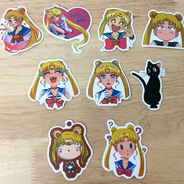 Sailor Moon vinyl Stickers , Moon , Cartoon , Tv , Japanese , Sailor Guardians , Collect , Kids , Teens , Adult , Gift , Crafts