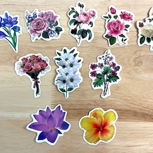 Stickers vinyles fleurs sauvages , Nature , Artisanat , Scrapbooking , Cadeau , Offrir , Soirée , Sac à surprises