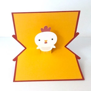 Carte pop up Grange , Poussin , Enfants , Ferme , Animaux , Oiseau , Coq , 3D , Paper cut , Campagne