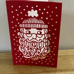 Carte du Père Noël , Vierge à l'intérieur , Vacances , Neige , Festif , Barbe , HoHoHo , Noël , Hiver , Joie