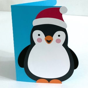 Carte de Noël Happy Penguin, vierge à l’intérieur, froid, hiver, froid, pôle Nord, oiseau, dandinement