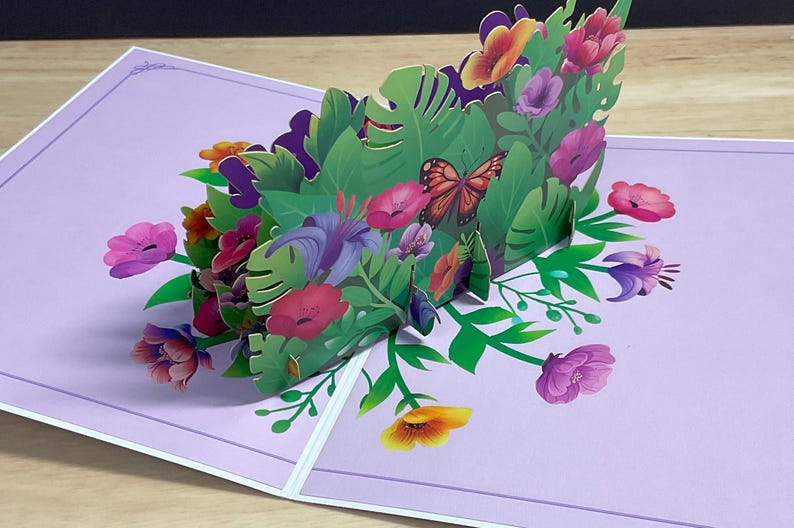 Love You Mom Pop up Card , Flowers , Garden , Beautiful , Mothers Day ...