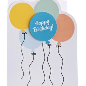 Carte imprimée joyeux anniversaire avec ballon , Famille , Amis , Célébrer , Fête , Fun , Enfants , Adultes
