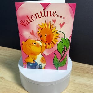 Carte vintage Sunshine Care Bears , Tournesol , Eau , Culture , Amour , Prendre soin de vous