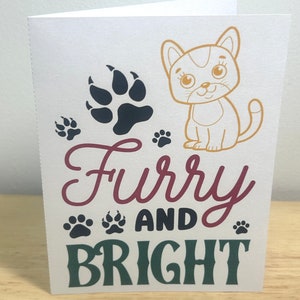 Carte de vœux Kitty , Empreinte de patte , À quatre pattes , Doux , Mignon , Animaux de compagnie , Vacances , Festif
