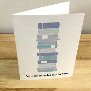 Cartes postales que personne ne peut empiler jusqu'à vous , Intérieur vierge , Imprimé , Livres , Jeu de mots , Lecture , Amour , Famille , Amis