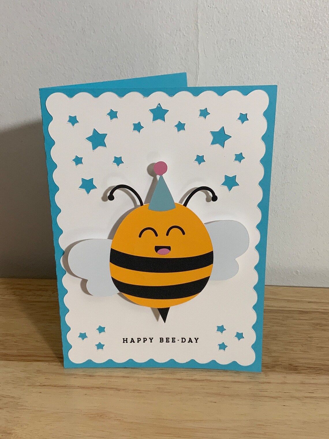 Bobble Bee Birthday Card , Blank Inside , Blue , Happy , Party , Bumble ...