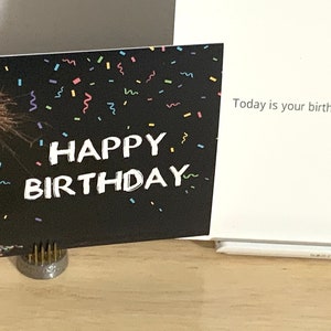 Carte de joyeux anniversaire, Cupcake, Confettis, Paillettes, Hommes, Dames, Amis, Famille, Fête