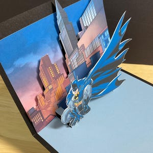 Carte 3D homme chauve-souris, intérieur vierge, Imprimé, Enfants, Classique, Héros, bandes dessinées, Action, Anniversaire, Guérison