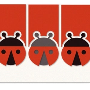 Lovely Lady Bug Card , Blank inside e, Summer , Spring , Beetle , Red , Fly , Cute , Tiny