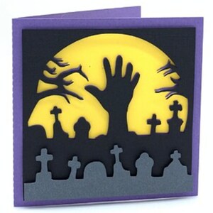 Carte du cimetière d'Halloween , Intérieur vierge , Zombies , Mort , Nuit , Terrifiant , Effrayant , Glaçant , Lune