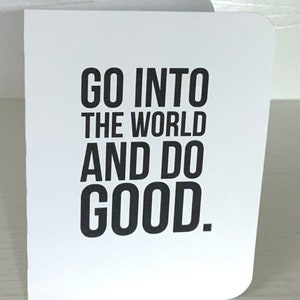 Into The World Card , Imprimé , Vierge à l’intérieur , Bon , Positivité , Famille , Amis , Wish Well , Inspirational