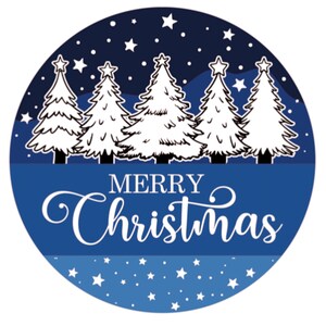 Joyeux Noël , Autocollants , Sapin , Neige , Vacances , Bleu , Blanc , Loisirs créatifs , Fournitures postales , Cadeaux