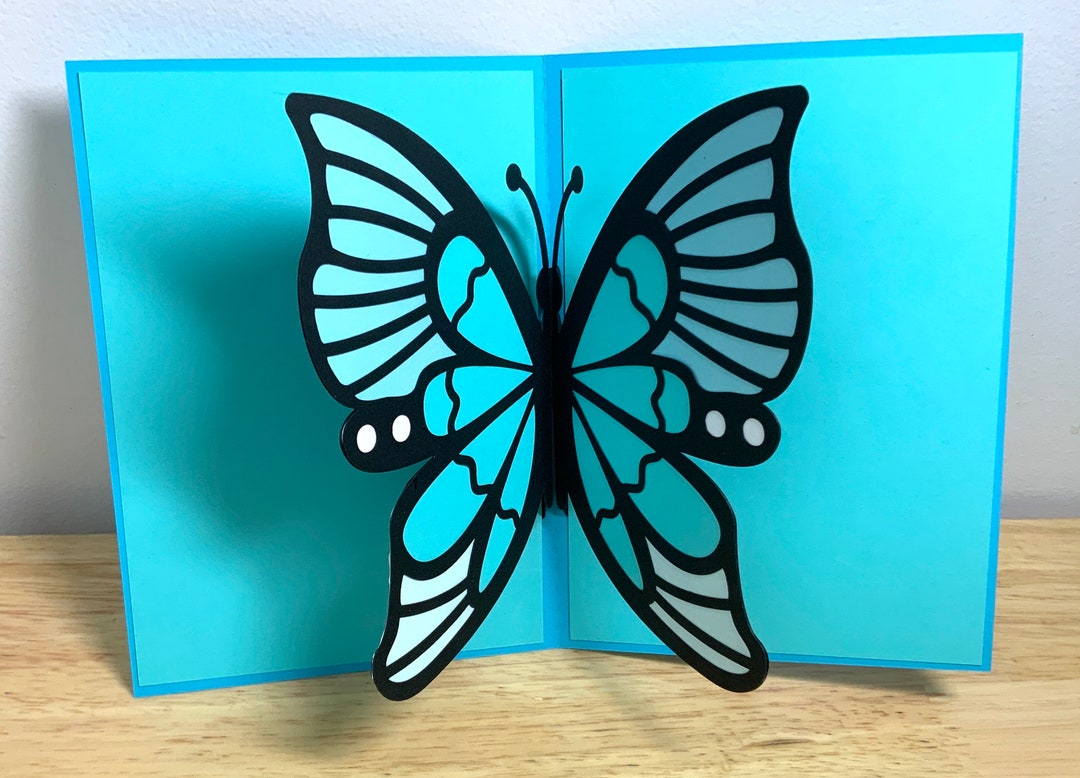 3D Butterfly Pop up Card , Blue , Black , Nature , Insect , Spring ...