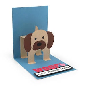 Carte d'anniversaire pop-up pour chien, Papercut, Amour, Chiot, 3D, Enfants, Adultes, Adolescents, Saint-Valentin