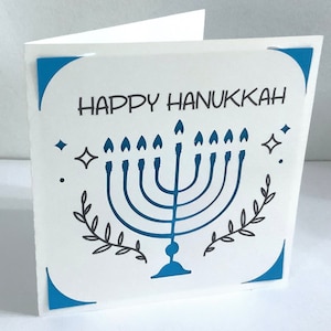 Hanukkah Card , Blank inside , Tradition , Festivity , Kislev , Lighting , Candles , Menorah , Family , Friends