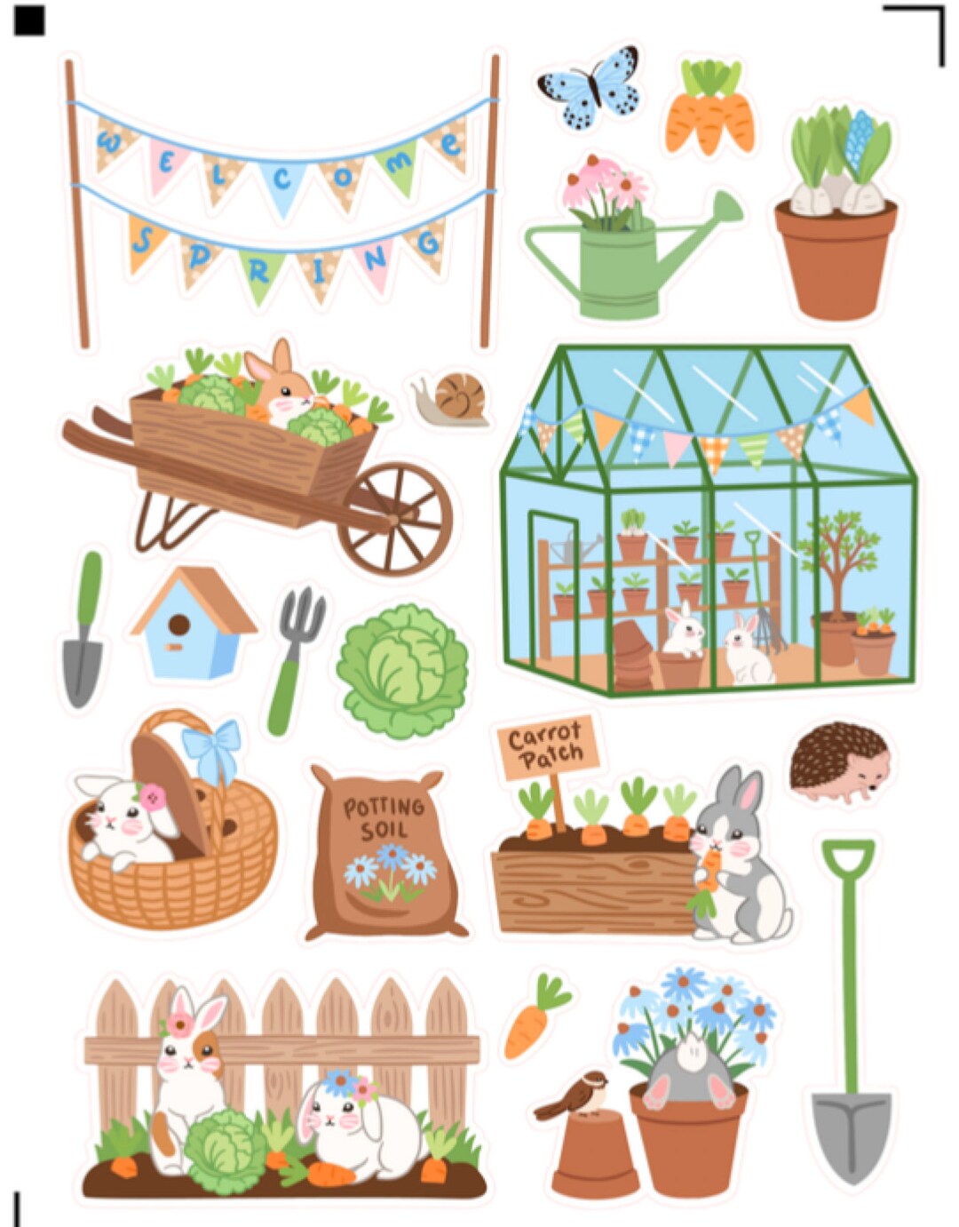 Easter Garden Stickers , Bunny , Grow , Spring , Plants , Grow , Shoes ...