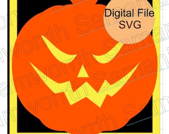 デジタルパンプキンハロウィンカード、SVG、トリックオアトリート、10