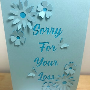 Désolé ou votre perte, fleurs, papillons, deuil, chagrin, famille, amis, collègues, voisins
