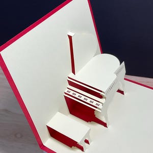 Carte de piano 3D, musique, professeur, joueur, comédie musicale, pop-up, chatoyant, famille, ami