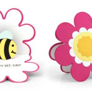 Carte déroulante Abeille , Vierge à l'intérieur , Fleur , Bourdon , Nature , Jardin , Famille , Amis , Enfants , Adultes , Adolescents , Papier découpé