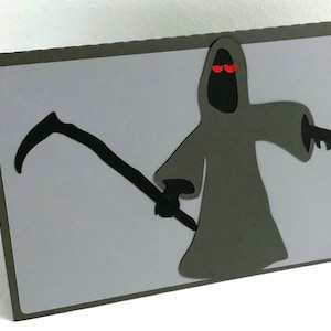 Carte La grande faucheuse, Halloween, effrayant, effrayant, mort, effrayant, méfiez-vous