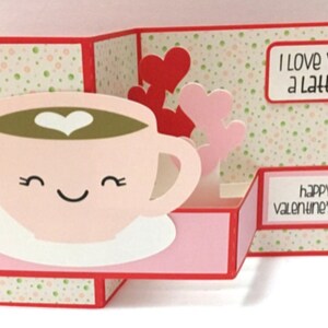 Latte Valentine Card , Vierge à l’intérieur , Coeurs , Rouge , Rose , Café , Java , Partenaire , Conjoint , Bien-aimé , Amis