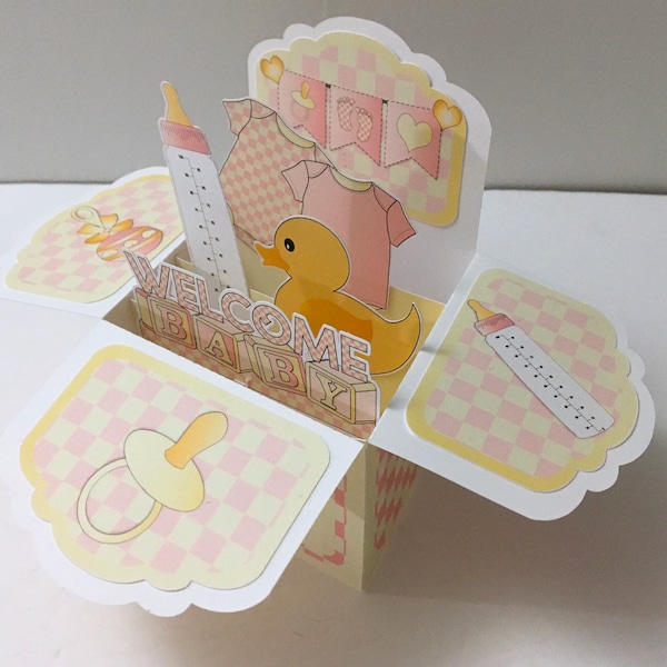Second Nature Pop Up Greeting Card For The Birth Of A Baby Girl