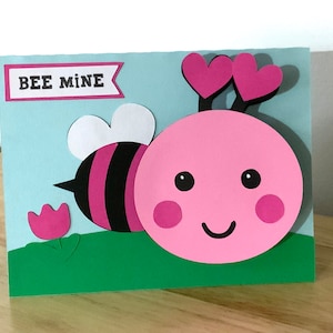 Valentine’s Bobble head Bee Card , 3D , Mobile , Vierge à l’intérieur , Coeur , Enfants, Adultes , Ados , Amusant , Mignon , Joyeux