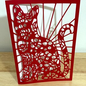 Floral Cat Card , Blank inside e, Kitten , Kitty , Pet , Fur Baby , Meow , Love , Animal , perfect  , Amazing