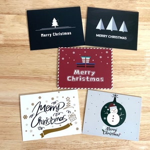 Paquet de cartes Christas , Cadeaux , Neige , Arbre , Vacances , Étoiles , Famille , Amis , Hiver , Festif , Joie , Joyeux