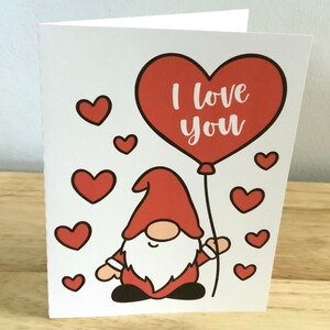 Carte Je t'aime nain , Vierge à l'intérieur , Imprimé , Saint Valentin , Conjoint , Amour , Ballonnet , Coeur , Ami