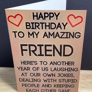 Carte d'anniversaire d'un ami incroyable , Amour , Cœur , Rire , Blagues , Soins , Personne formidable