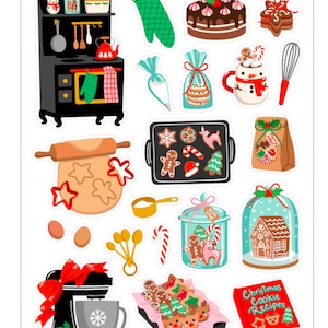 Stickers pâtisserie de Noël , Cuisine , Confiseries , Friandises , Chatoyant , Paillettes , Loisirs créatifs , Festif , Maison , Vacances