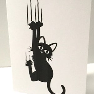 Carte à gratter chat , Imprimée , Vierge à l'intérieur , Minou , Chaton , Griffes , animal de compagnie , Chat noir , Mignonne , Doux , Adorable