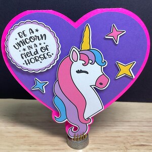 Carte licorne, cheval, étoiles, corne, enfants, mystique, mignon, petits-enfants, ami, famille, cadeau