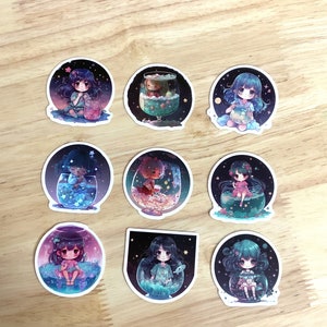 Anime Girl Vinyl Stickers , Fantasy , Enfants , Adolescents , Décor , Artisanat , Bouteille d’eau , Planificateur , Décor de livre