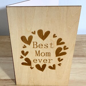 Meilleure carte en bois de maman jamais, combustion du bois, coeurs, amour, fête des mères, anniversaire, cadeau