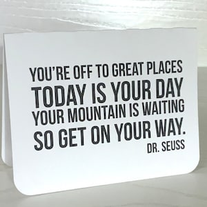 Carte de citation inspirante du Dr Seuss , Imprimé , Vierge à l'intérieur , Amis de la famille , Motivant , Force
