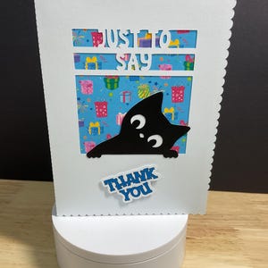 Carte de remerciement chat , ami , famille , conjoint , enseignant , enfants, adolescents , cadeau