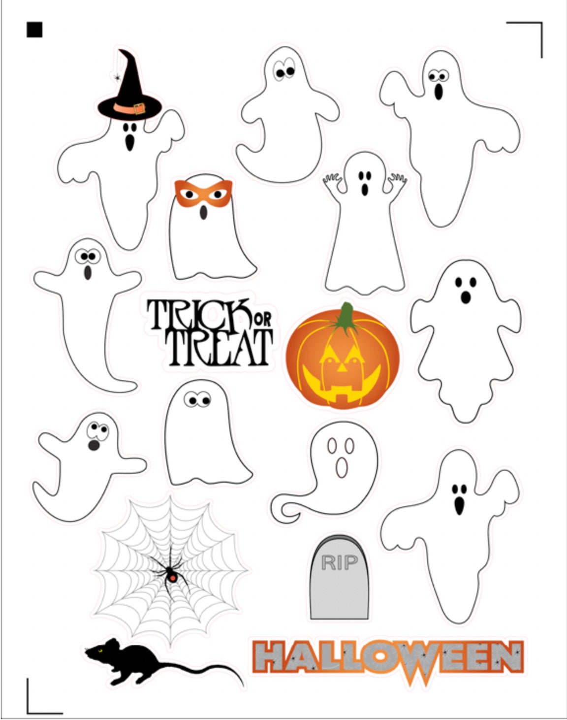  GI Halloween Stickers Cute But Spooky, Stickers for Halloween  Girls, Cute Ghost Ghoul Pumpkin Bat Spider Kawaii