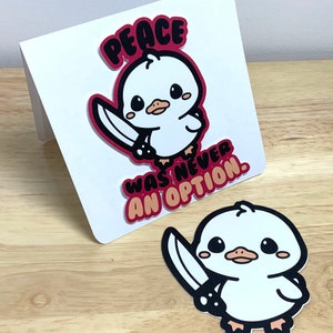 Jeu d'autocollants NO Peace Duck, Danger, impertinent, mignonne, humour pour adulte, sombre, blague