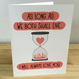 Carte de Saint-Valentin céleste, vierge à l’intérieur, imprimée, amour, cœur, flamme, feu, sablier, je t’aime, en direct
