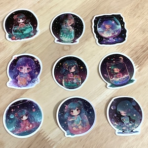 Amine Girl Stickers , Artisanat , Décor de livre , Artisanat , Cadeau , Enfants , Adolescents , Mignon , Japon