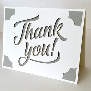 Merci , Carte papier découpé à l'intérieur , Famille , Ami , Professionnel , Médecin , Infirmière , Voisin , Appréciation